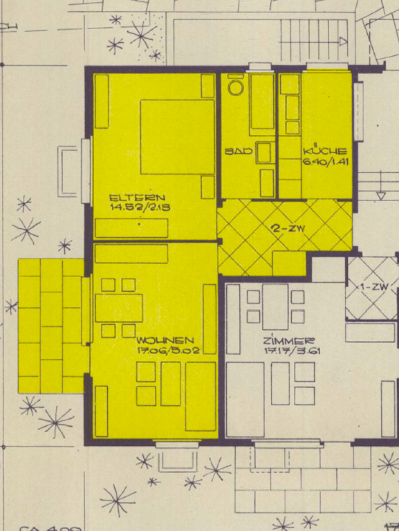 Plan 2-Zimmer-Wohnung